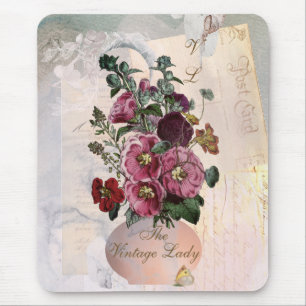 Die Vintage Lady Vase + Monogramm Mousepad