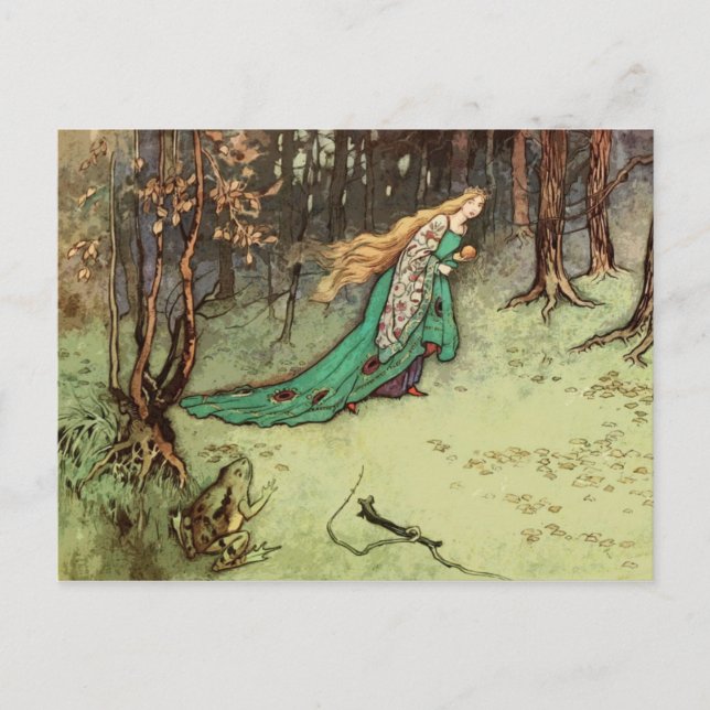 Die Vintage Märchen der Froschprinzessin Postkarte (Vorderseite)