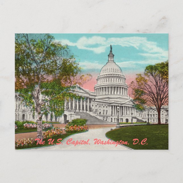 Die Vintage Postkarte der US-Hauptstadt (Vorderseite)