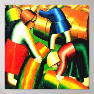 Die Vintage russische Kunst im Erntedruck Poster