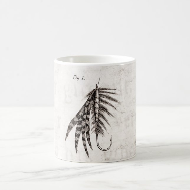Die Vintagen 1800s, die Fliegen-Fischen angeln, Kaffeetasse (Mittel)