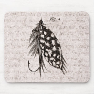 Die Vintagen 1800s, die Fliegen-Fischen angeln, Mousepad