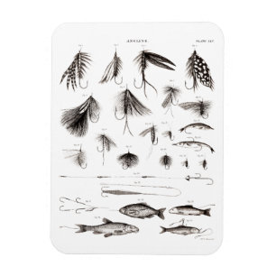 Die Vintagen 1800s, die Fliegen-Fischen-Köder Magnet