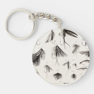 Die Vintagen 1800s, die Fliegen-Fischen-Köder Schlüsselanhänger