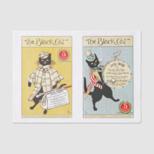 Die Vintagen Black Cat Magazine decken echte (nich Seidenpapier
