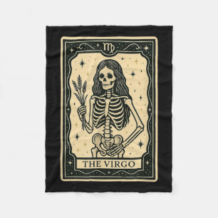Die Virgo-Tarot-Karte - Halloween-Gothic-Hexe Fleecedecke