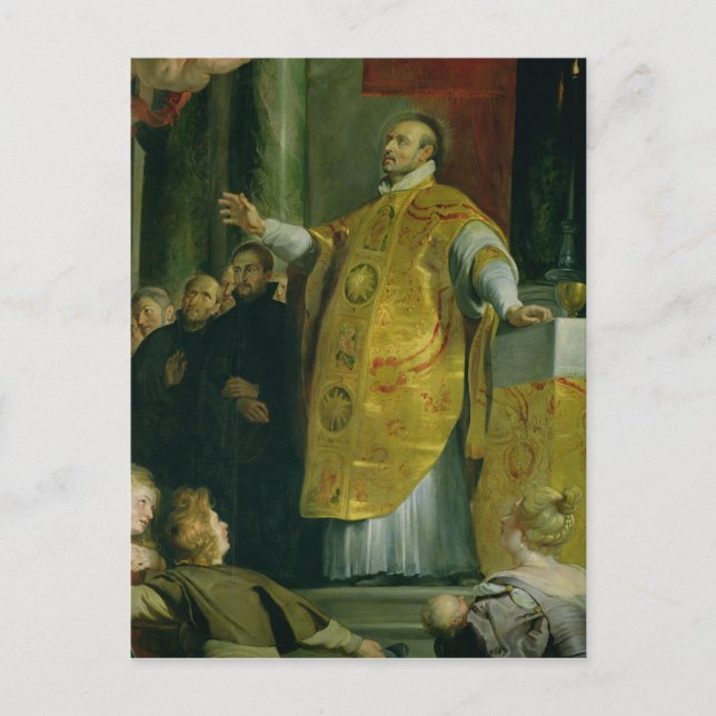 Die Vision des heiligen Ignatius von Loyola Postkarte (Vorderseite)