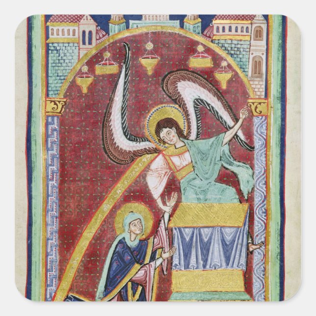 Die Vision des hl. Aldegondius Quadratischer Aufkleber (Vorderseite)