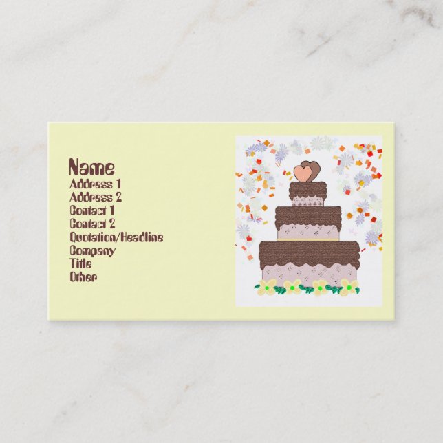 Die Visitenkarte des Kuchen-Bäckers (Vorderseite)