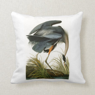 Die Vögel Graureiher-Johns Audubon von Amerika Kissen