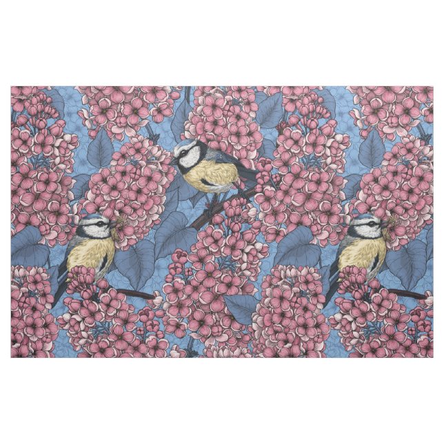 Die Vögel im lila Garten Stoff (Fat Quarter (45,7 x 55,9 cm))