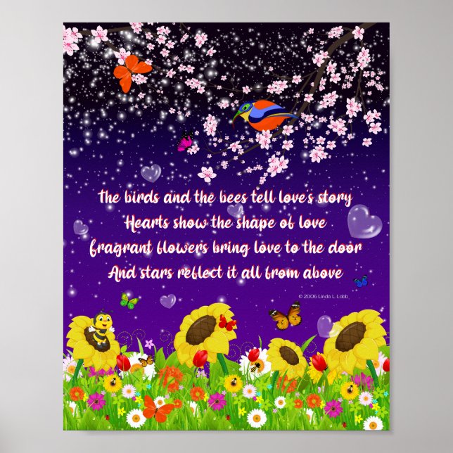 Die Vögel und das Bienenposter Poster (Vorne)