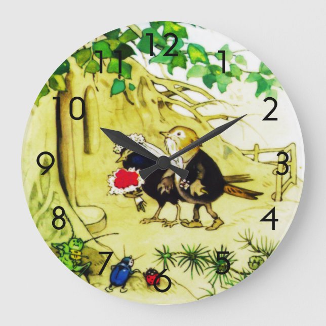 Die Vogelhochzeit Große Wanduhr (Vorderseite)