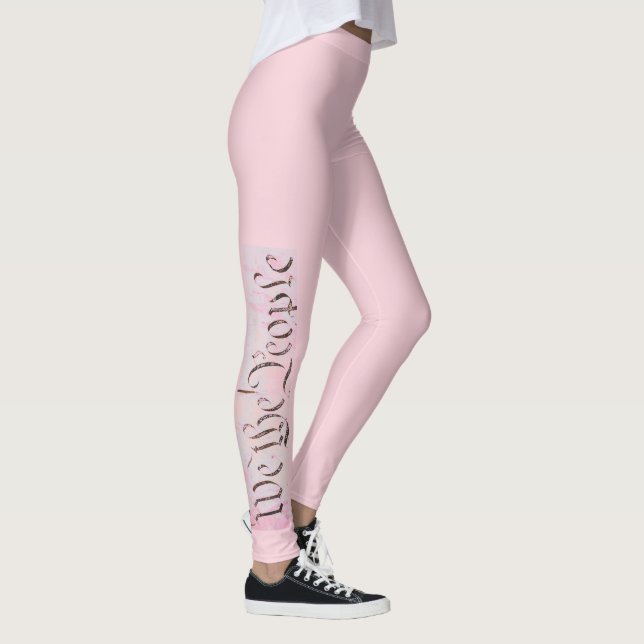 Die Volksverfassung rosa Widerstand Leggings (Rechts)