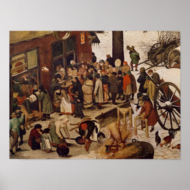 Die Volkszählung in Bethlehem, Einzelheiten der Vo Poster (Vorne)