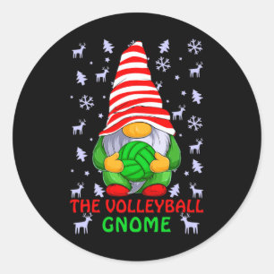 Die Volleyball Gnome Weihnachtsfamilie Matchi Runder Aufkleber