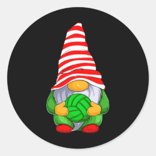 Die Volleyball Gnome Weihnachtsfamilie Matchi Runder Aufkleber