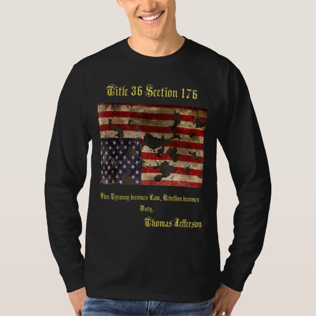 Die vom Krieg zerrüttete amerikanische Flagge beän T-Shirt (Vorderseite)