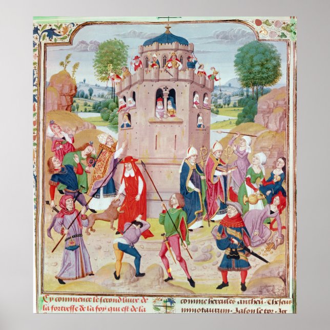 Die von Ketzern angegriffen Kirche in Flandern Poster (Vorne)