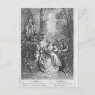 Die von Pierre Aveline eingravierte Familie Postkarte