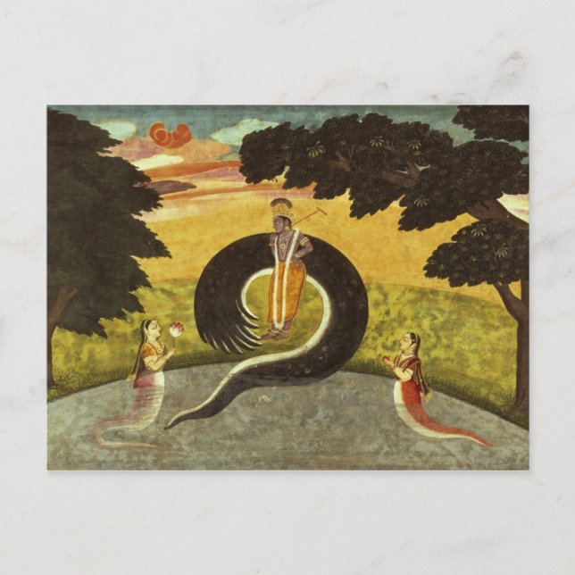 Die Vorlage von Kaliya, Basohli, Pahari Postkarte (Vorderseite)