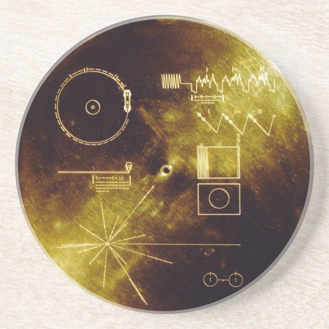 Die voyager-goldene Aufzeichnung Sandstein Untersetzer (Vorne)