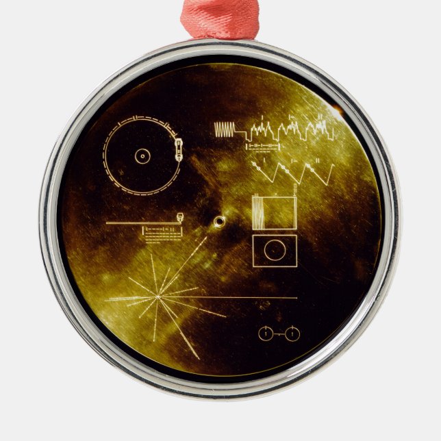 Die voyager-goldene Aufzeichnung Silbernes Ornament (Vorne)