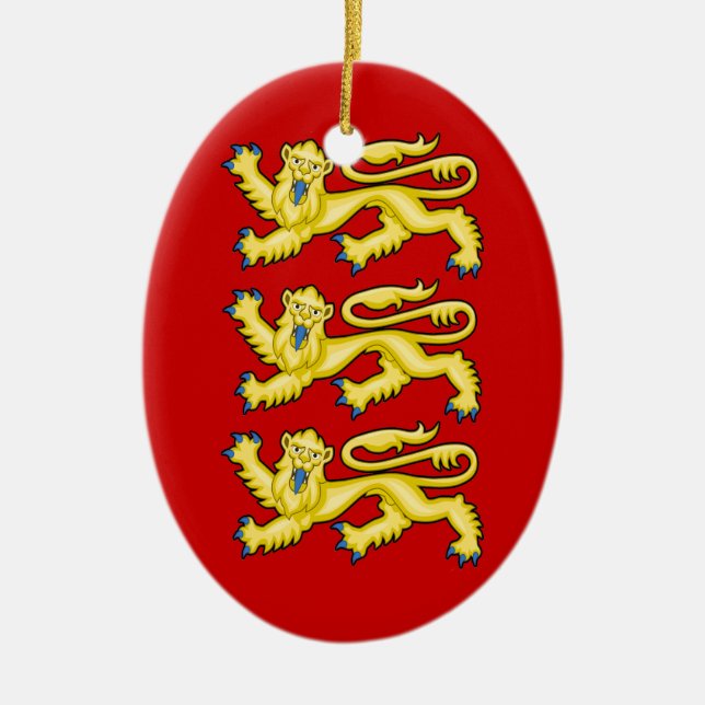 Die Waffen des englischen Weihnachtsschmucks Keramikornament (Vorne)