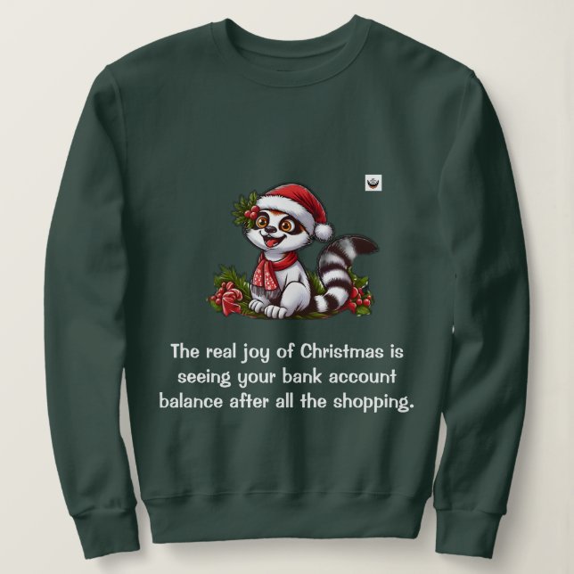 Die wahre Freude der Weihnachtsfrauen grün Sweatshirt (Design vorne)