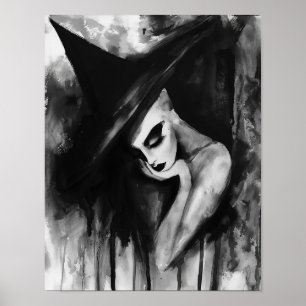 Die wahre Hexenschwarz-Weiß-Abstrakte Kunst Poster