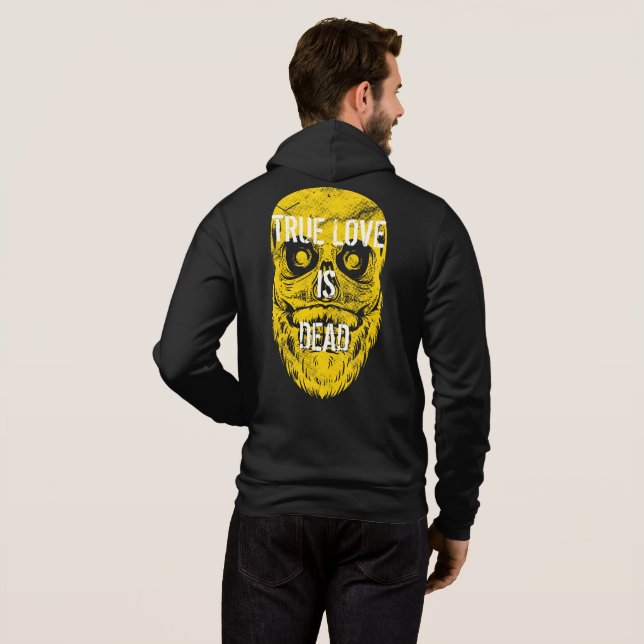 Die wahre Liebe ist das totale Schädeldesign Hoodie (Schwarz voll)