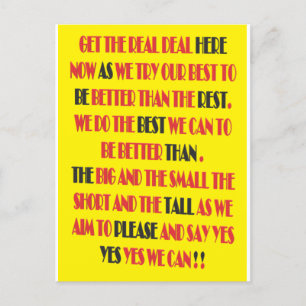 Die wahre Sache ist hier die Poster-Druckart Art Postkarte