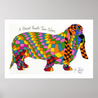Die wahren Farben eines Basset Hounds, Basset Houn Poster