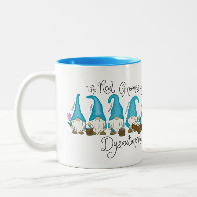 die wahren Zahlen der Dysautonomie-Tasse Zweifarbige Tasse (Links)