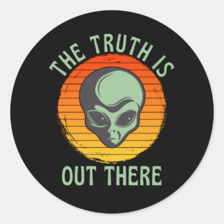Die Wahrheit ist da draußen graue Alien UFO Runder Aufkleber