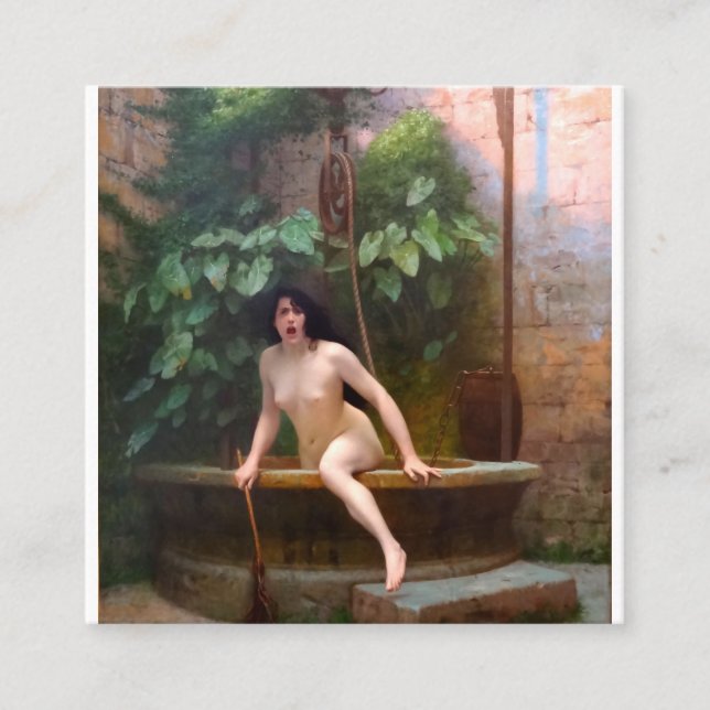 Die Wahrheit kommt aus ihrem Brunnen - Jean-Leon G Quadratische Visitenkarte (Vorderseite)