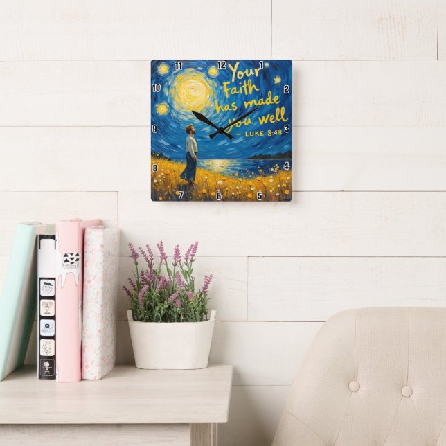 Die Wahrheit Set dir frei Quadratische Wanduhr (Lesesaal)