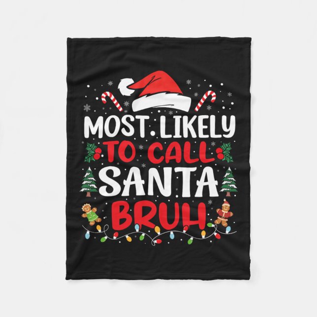 Die wahrscheinlichste Art, Weihnachtsfamilie Santa Fleecedecke (Vorderseite)