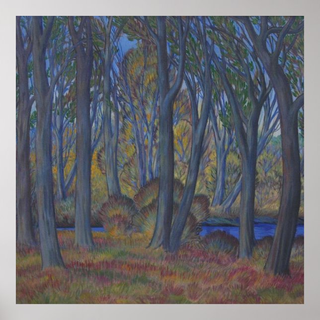 Die Waldlandschaft des Herbstes Poster (Vorne)