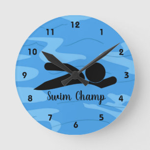 Die Wand-Uhr des Schwimmbeckens Runde Wanduhr