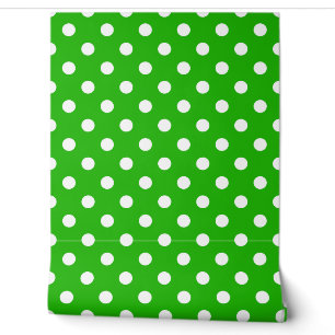 Die Wanddekoration der weißen Polka-Dots ist grün Tapete