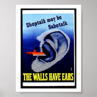 Die Wände haben Ohren Poster
