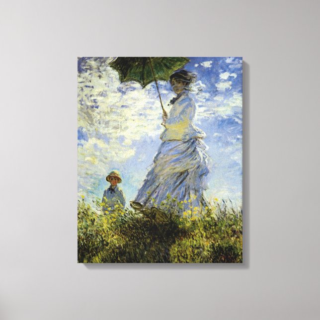 Die Wanderung, Lady mit Sonnenschirm Leinwanddruck (Vorderseite)