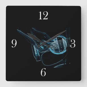 Die Wanduhr des Gitarrist-Musikfreunds