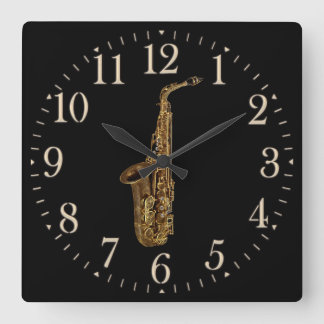 Die Wanduhr des Saxophon-Musikfreunds