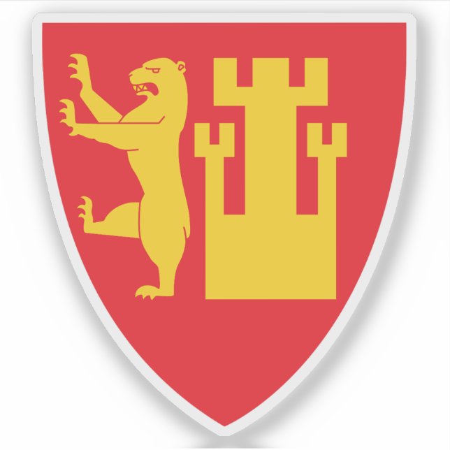 Die Wappen von Fredrikstad Aufkleber (Vorderseite)