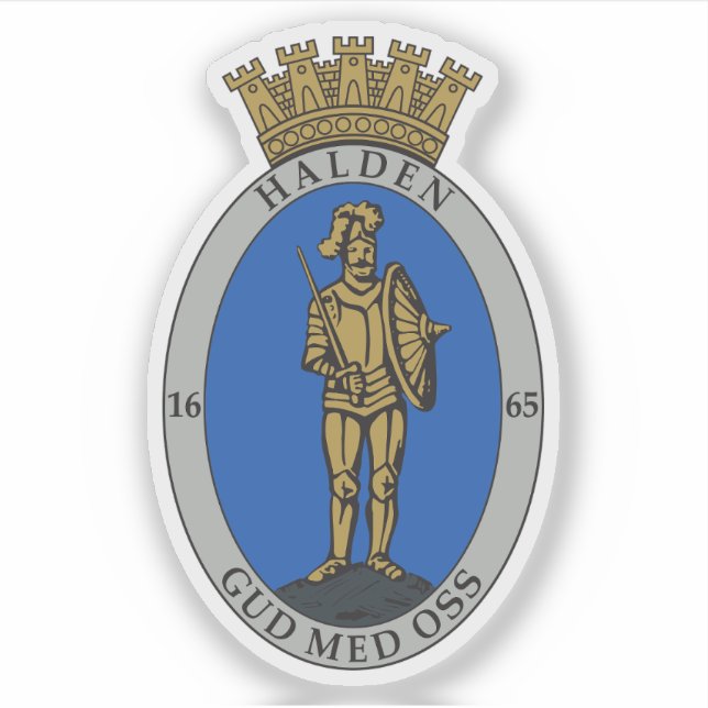 Die Wappen von Halden Aufkleber (Vorderseite)