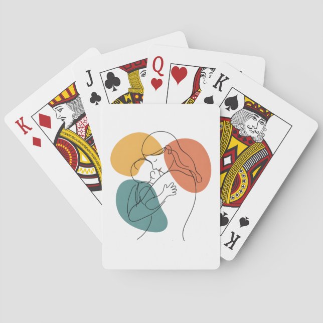 Die Wärme der Umarmung einer Mutter: Minimalistisc Spielkarten (Rückseite)