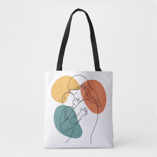 Die Wärme der Umarmung einer Mutter: Minimalistisc Tasche (Vorderseite)