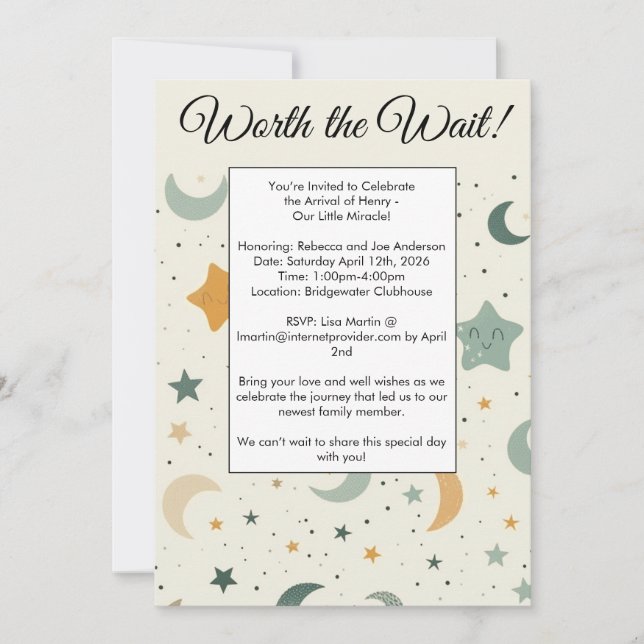 Die warte Adoption Baby Dusche Einladung (Vorderseite)